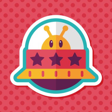 Uzun Gölge, eps10 ile uzay Ufo düz simgesi