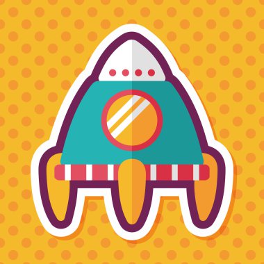 Uzun Gölge, eps10 ile alan roket düz simgesi