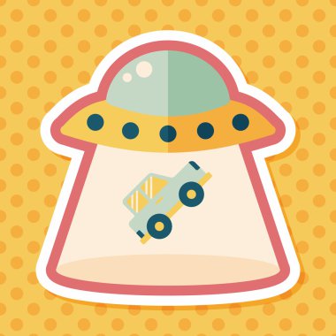 Uzun Gölge, eps10 ile uzay Ufo düz simgesi