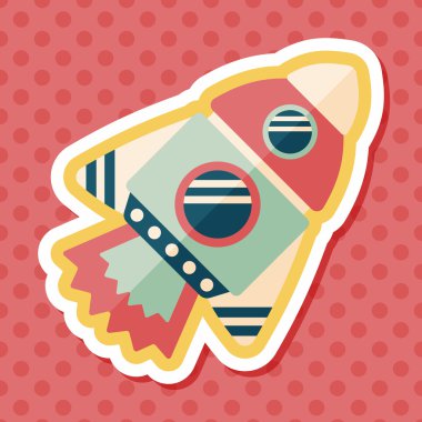 Uzay gemisi ile uzun gölge, eps10 düz simgesi