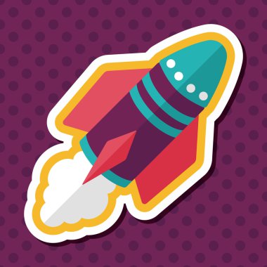 Uzay gemisi ile uzun gölge, eps10 düz simgesi