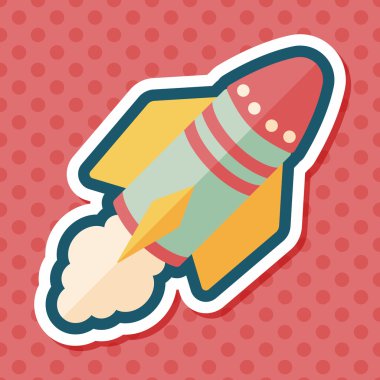 Uzay gemisi ile uzun gölge, eps10 düz simgesi