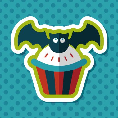 Uzun Gölge, eps10 sopası düz simgesi ile Halloween cupcakes