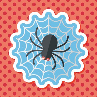 Uzun Gölge, eps10 ile Halloween örümcek düz simgesi