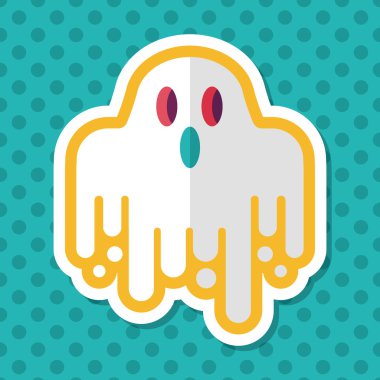 Ghost lapos ikon a hosszú árnyék, eps10