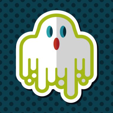 Ghost lapos ikon a hosszú árnyék, eps10