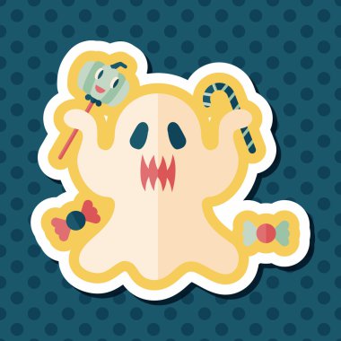 Ghost lapos ikon a hosszú árnyék, eps10