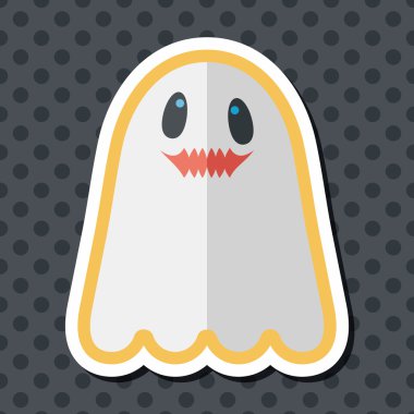 Ghost lapos ikon a hosszú árnyék, eps10