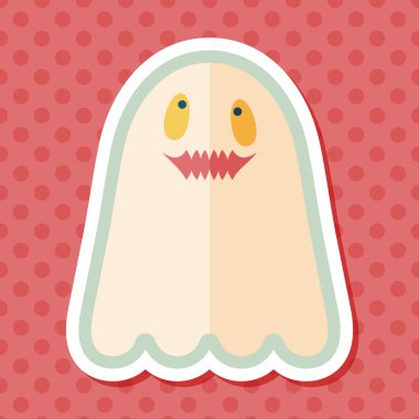 Ghost lapos ikon a hosszú árnyék, eps10