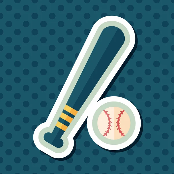 Baseball flache Ikone mit langem Schatten, Eps10 — Stockvektor