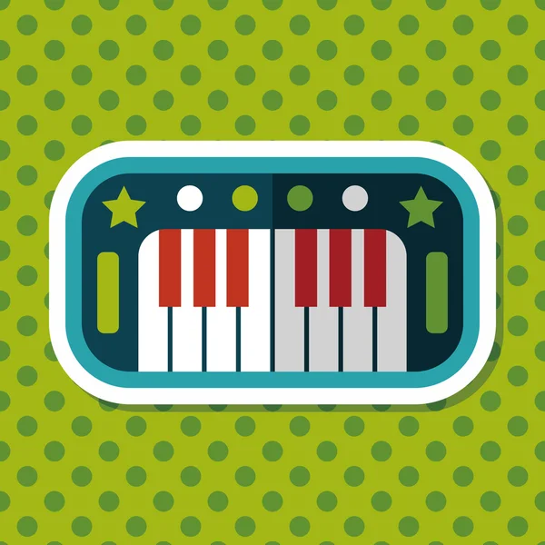 Piano icono plano con sombra larga, eps10 — Vector de stock