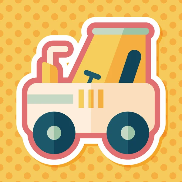 Tractor icono plano con sombra larga, eps10 — Vector de stock