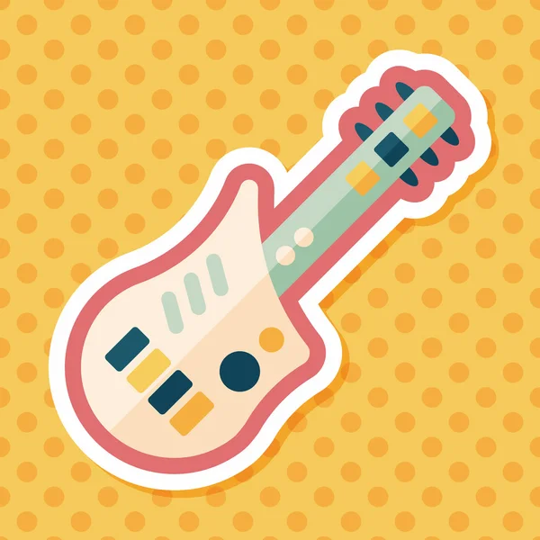 Guitar toy flat icon with long shadow,eps10 — Stock Vector