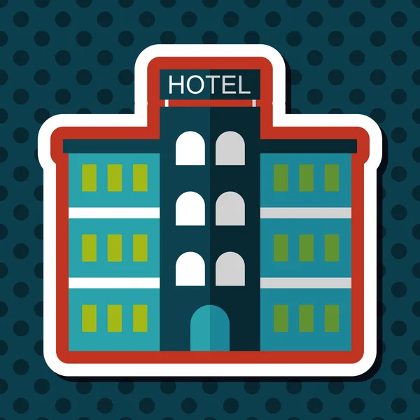 Hotel flat icon with long shadow,eps10 — Stock Vector