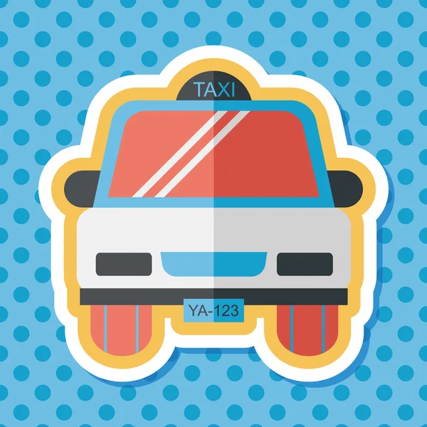 Taxi flat ikonen med långa skugga, eps10 — Stock vektor