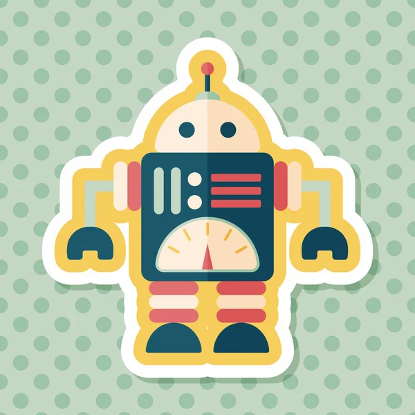 Space robot flat icon with long shadow, eps10 — стоковый вектор