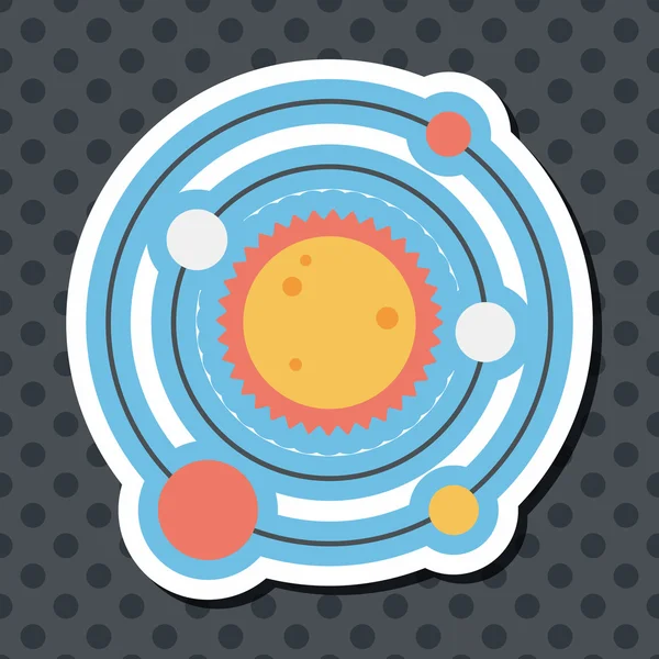 Space planet flat icon with long shadow, eps10 — стоковый вектор
