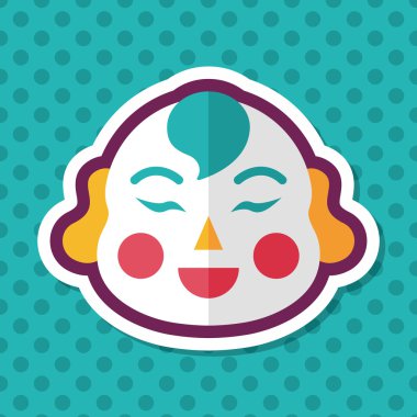 Çin yeni yılı uzun gölge, eps10, Maitreya bez bebek ile düz simgesi