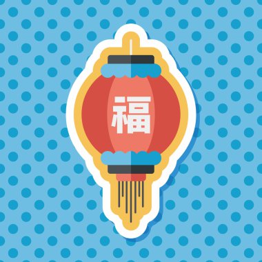 Çin yeni yılı uzun gölge, eps10, Çinli şenlik ile düz simgesi