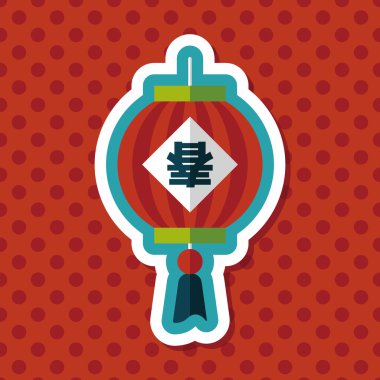 Çin yeni yılı uzun gölge, eps10, Çinli şenlik ile düz simgesi