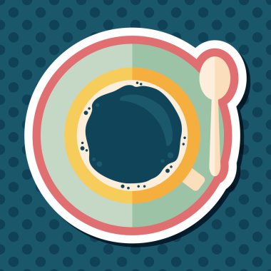 siyah kahve uzun gölge, eps10 düz simgesiyle