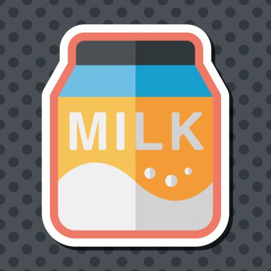 süt paket düz simgesi ile uzun gölge, eps10