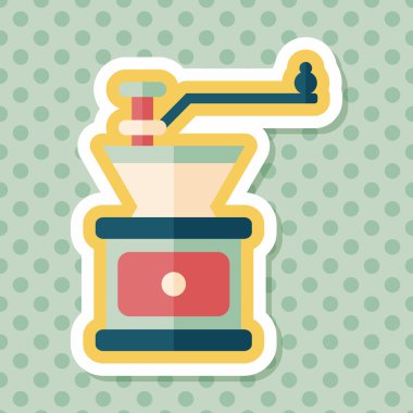 Uzungölgeli kahve makinesi düz simgesi, eps10