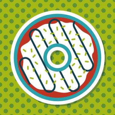 Donut düz simgesi ile uzun gölge, eps10