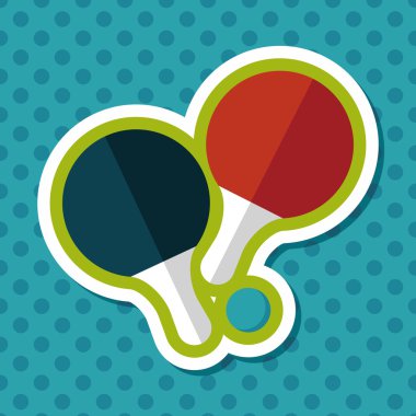 Uzun Gölge, eps10 ile Masa Tenisi raketi düz simgesi