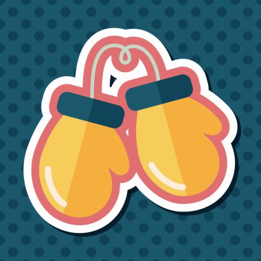 Boks eldivenleri düz simgesi ile uzun gölge, eps10