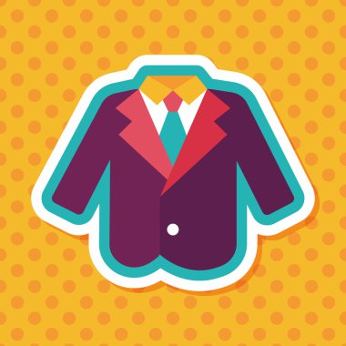 Düğün grom takım elbise düz simgesiyle uzun gölge, eps10