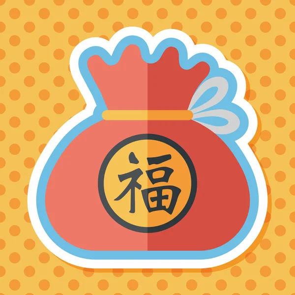 Kinesiska nyåret flat ikonen med långa skugga, eps10, kinesiska tur — Stock vektor