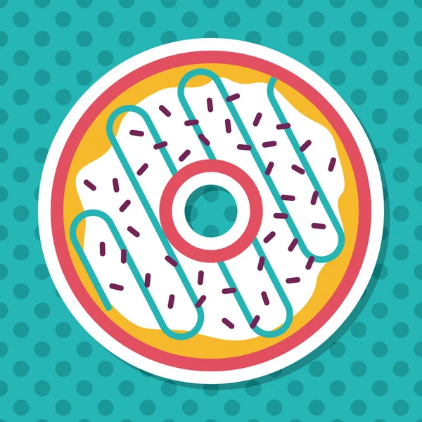 Donut icono plano con sombra larga, eps10 — Vector de stock