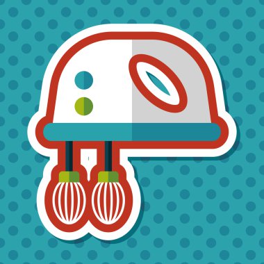 Uzun Gölge, eps10 ile mutfak eşyaları elektronik çırpıcı düz simgesi