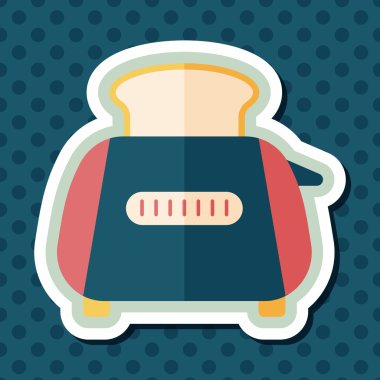 Uzun Gölge, eps10 ile mutfak eşyaları ekmek kızartma makinesi düz simgesi