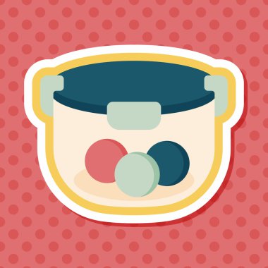 kapsayıcı düz simgesi uzun gölge, eps1 ile koruma mutfak eşyaları