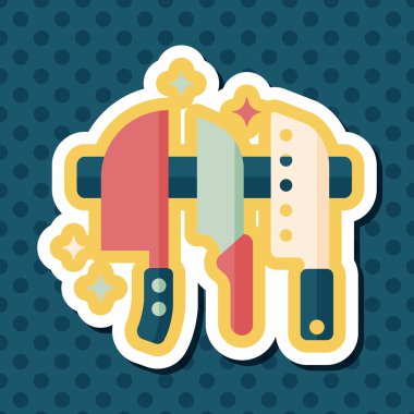 Uzun Gölge, eps10 ile mutfak eşyaları bıçak düz simgesi