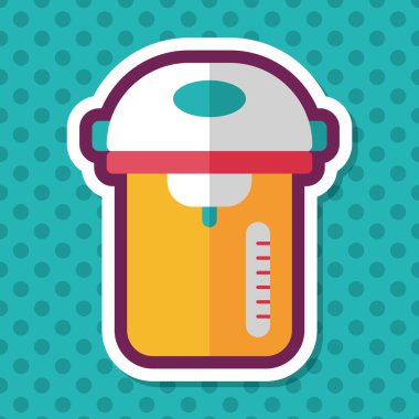 Uzun Gölge, eps10 ile mutfak eşyaları elektrik pot düz simgesi