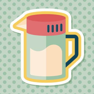 Uzun Gölge, eps10 ile mutfak eşyaları çay potu düz simgesi