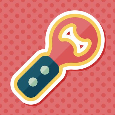 Uzun Gölge, eps10 mutfak eşyaları tirbuşon düz simgesiyle