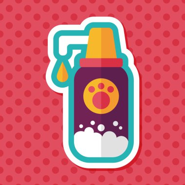 Uzun Gölge, eps10 ile evde beslenen hayvan şampuan düz simgesi