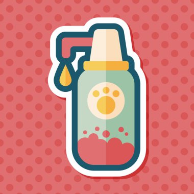 Uzun Gölge, eps10 ile evde beslenen hayvan şampuan düz simgesi