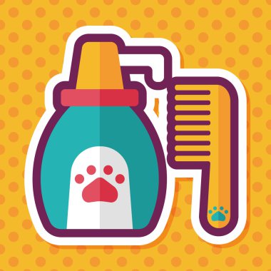 Uzun Gölge, eps10 ile evde beslenen hayvan şampuan düz simgesi