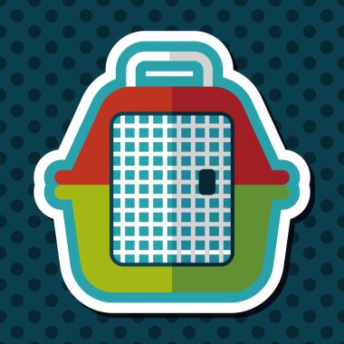 Uzun Gölge, eps10 ile evde beslenen hayvan seyahat kafes düz simgesi