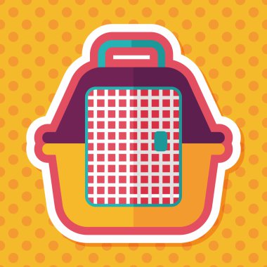 Uzun Gölge, eps10 ile evde beslenen hayvan seyahat kafes düz simgesi