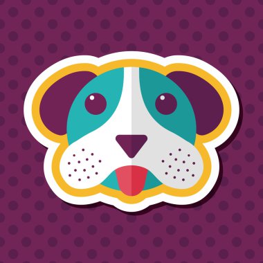 Uzun Gölge, eps10 ile evde beslenen hayvan köpek düz simgesi