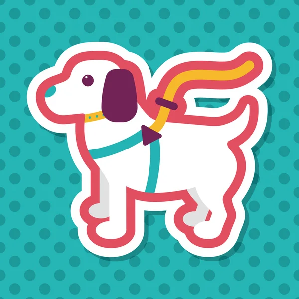 Perro mascota icono plano con sombra larga, eps10 — Vector de stock