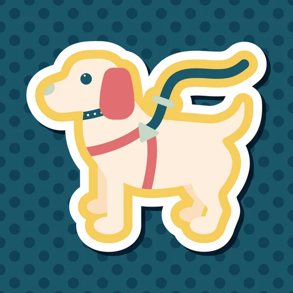 Perro mascota icono plano con sombra larga, eps10 — Vector de stock