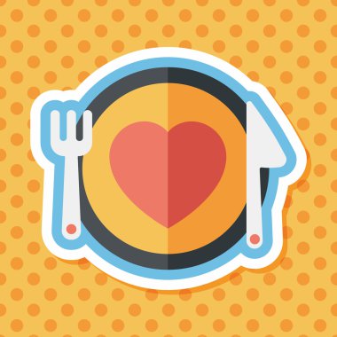 Sevgililer günü uzun gölge, eps10 düz simgesiyle