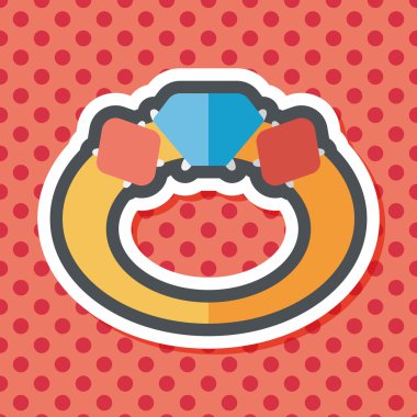 Elmas yüzük düz simgesi ile uzun gölge, eps10 teklif